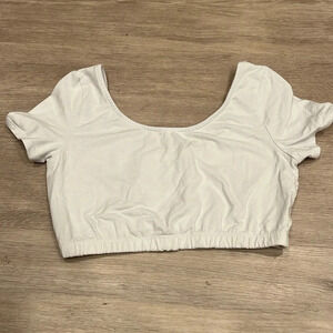 Urban Outfitters White Cropped T Shirt